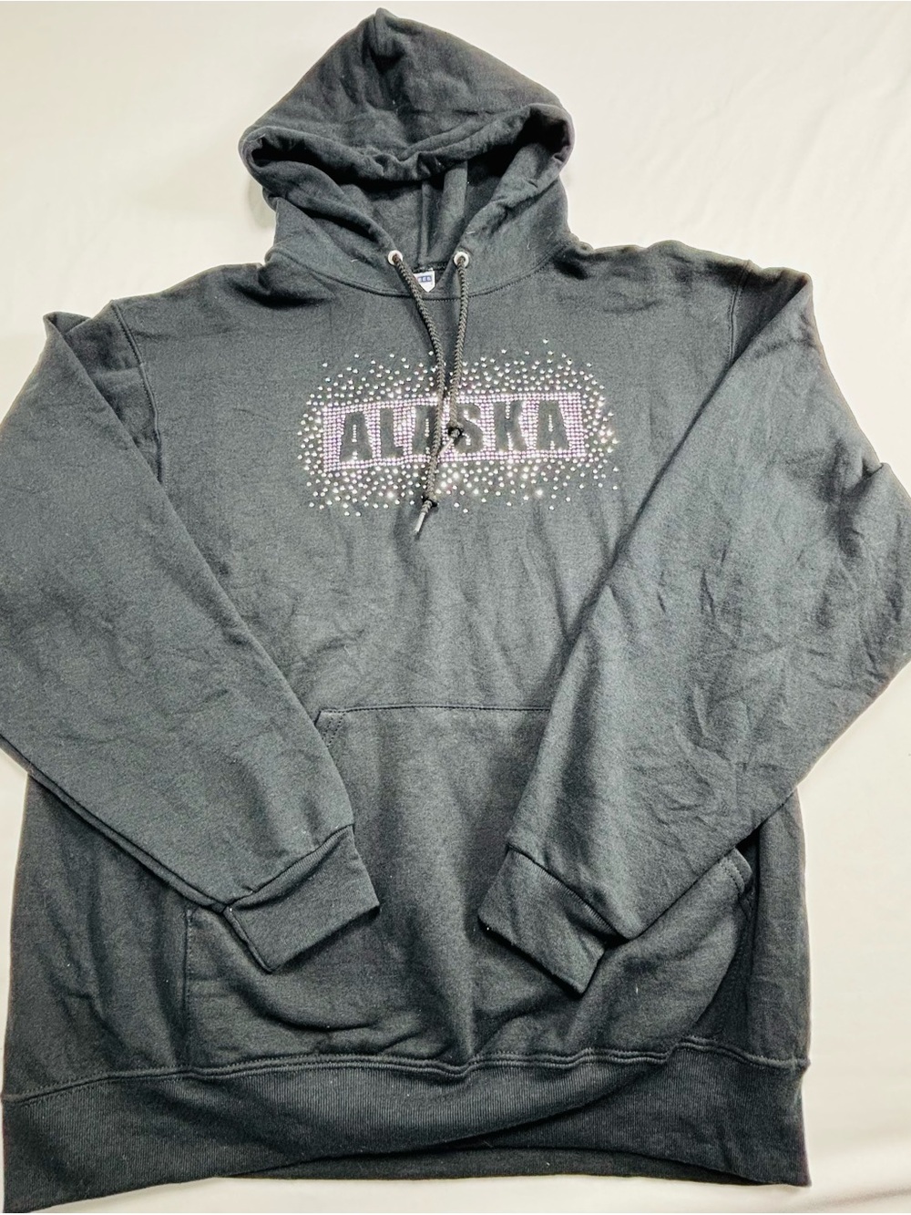 Alaska Rhinestone Pullover Hoodie - Charcoal W637